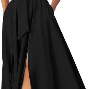 One-Shoulder Belted Maxi Dress for Women