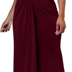 Elegant One Shoulder Bodycon Maxi Dress