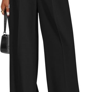 Wide Leg High Waisted Work Pants