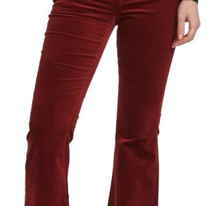 Flared Women's Jeans Mid Rise Stretch Denim