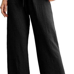 Women High Waist Wide Leg Pants