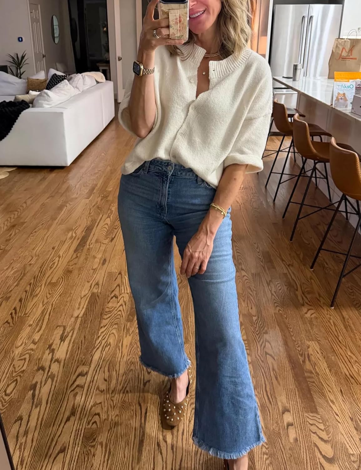 Women Lightweight Cropped Cardigan Knit - Image 3