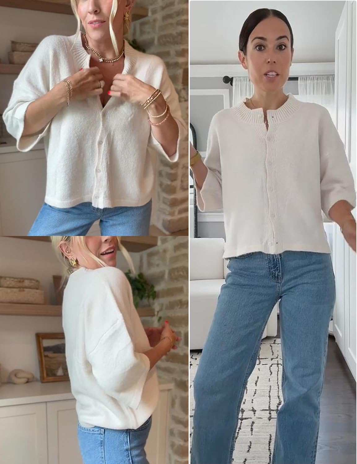Women Lightweight Cropped Cardigan Knit - Image 6